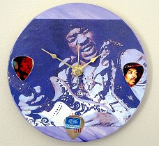 Round Jimi Hendrix Clock